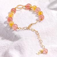 Quartz Bracelets, with Brass, Round, plated, fashion jewelry & for woman, multi-colored, 190mm 