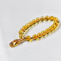 Quarz Armbänder, Gelbquarz Perlen, poliert, verschiedene Größen vorhanden & für Frau, gelb, verkauft von Strang
