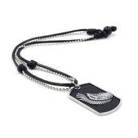 Zinc Alloy Sweater Chain Necklace, with Waxed Cotton Cord, plated, Unisex Approx 19.68 Inch 