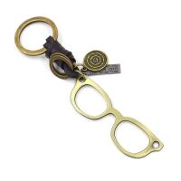 Zinc Alloy Key Clasp, with PU Leather, plated, punk style & Unisex, 145mm 