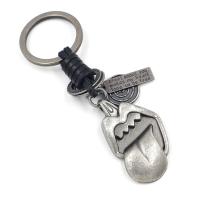 Zinc Alloy Key Clasp, with PU Leather, plated, Unisex, 110mm 