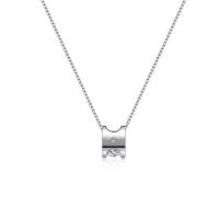 Латунь кубический цирконий ожерелье, с кубический цирконий, покрытый платиной, ювелирные изделия моды & Женский, серебряный, 12*8mm, продается Strand
