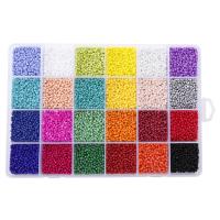 Kinder-DIY Saiten-Perlen-Set, Glas, rund, Einbrennlack, unterschiedliche Menge zur Auswahl, gemischte Farben, 2mm, verkauft von Box