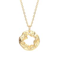 Sterling Silver Jewelry Necklace, 925 Sterling Silver, with 1.18 inch extender chain, gold color plated, for woman & hollow Approx 15.94 Inch 