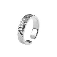 925 Sterling Silver Cuff Finger Ring, plated, Adjustable & for woman 4.5mm 