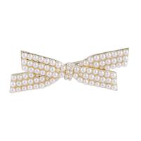 Alligator Hair Clip, Zinc Alloy, with Plastic Pearl, Bowknot, fashion jewelry & for woman 