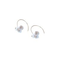 Freshwater Pearl Drop Earring, fashion jewelry, golden, 2.4CMx1CM 