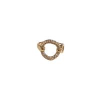 Rhinestone Zinc Alloy Finger Ring, fashion jewelry & with rhinestone, golden 