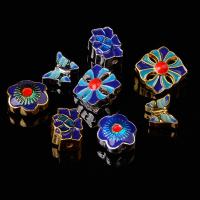 Cloisonne Beads, Zinc Alloy, plated, DIY & for woman 