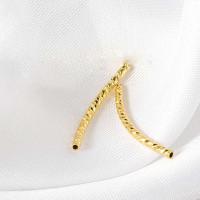 laiton perles tube incurvé, Placage de couleur d'or, durable & DIY Vendu par sac