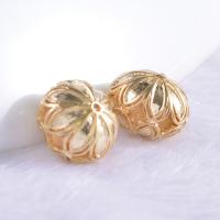 perla de cobre, metal, chapado en color dorado, Sostenible & Bricolaje, 11x8.5mm, agujero:aproximado 1mm, 10PCs/Bolsa, Vendido por Bolsa
