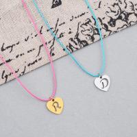 Stainless Steel Jewelry Necklace, Heart, plated, fashion jewelry & with letter pattern & for woman 390*12mm 