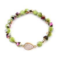 Quartz Bracelets, with Brass, Donut, plated, fashion jewelry & for woman & faceted, green, 180mm 