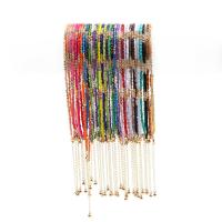 Стекло свитер цепи ожерелье, Стеклянный, Круглая, ювелирные изделия моды & Женский, Много цветов для выбора, 350+70*3mm, продается Strand
