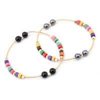 Gemstone Bracelets, Brass, with Natural Stone, Donut, plated, fashion jewelry & for woman 180*6.5*5mm 