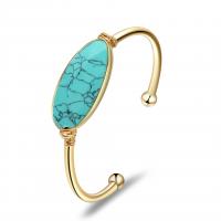 Turquoise Bangle, with Brass, plated, fashion jewelry & open & for woman 32*12*67mm 