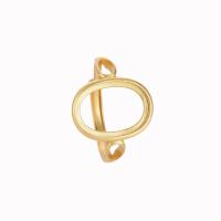 Base de anillo de lazo de latón, metal, chapado en color dorado, Ajustable & Bricolaje, 10x14mm, Vendido por UD