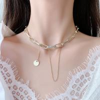 Fashion Multi Layer Necklace, Zinc Alloy, fashion jewelry & for woman 37.5+6cm 