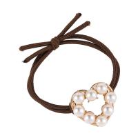 Ponytail Holder, Zinc Alloy, with Plastic Pearl, fashion jewelry & for woman 