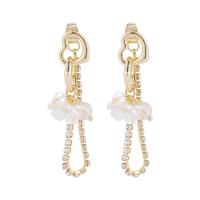 Zinc Alloy Rhinestone Drop Earring, fashion jewelry & for woman & with rhinestone 