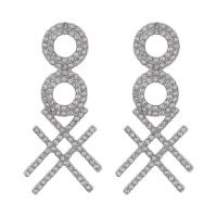 Zinc Alloy Rhinestone Drop Earring, fashion jewelry & for woman & with rhinestone 