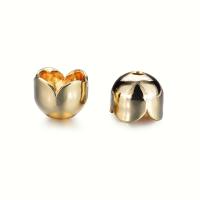 Messing Perlenkappe, goldfarben plattiert, DIY, 6x5mm, 100PCs/Tasche, verkauft von Tasche