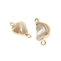 Shell Jewelry Connector, Pearl Shell, Keshi, plated, natural & DIY, beige, 21*9*7-14*7*6mm 