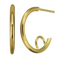 Composant anneau en laiton pour boucle d'oreille, Placage de couleur d'or, DIY 1mm, Vendu par paire