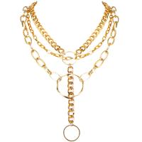 Fashion Multi Layer Necklace, Aluminum Alloy, fashion jewelry & multilayer & for woman, gold, 530mm .86 Inch 