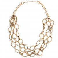 Multi слой ожерелье, Алюминиевый сплав, ювелирные изделия моды & многослойный & Женский, золотой, 530mm, длина:20.86 дюймовый, продается Strand