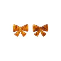 Plastic Stud Earring, Bowknot, fashion jewelry & for woman 
