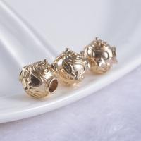 Perles grand trou en laiton, Placage de couleur d'or, DIY Vendu par sac