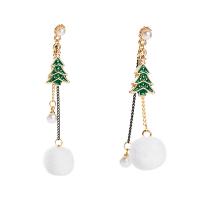 Christmas Earrings, Zinc Alloy, gold color plated, Christmas Design & for woman & enamel, white 