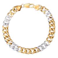 Brass Bracelets, fashion jewelry, gold, 23.5cm-6.6mm 