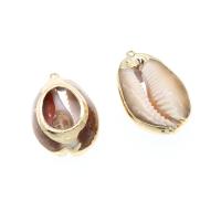 Trumpet Shell Pendant, Conch, plated, DIY, brown, 34*27*7-29*17*7mm 
