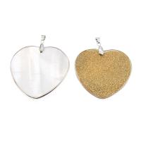 White Shell Pendants, Heart, plated & DIY 49*47*1mm Approx 2mm 