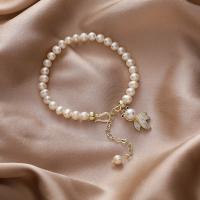 Perlen Armbänder, Natürliche kultivierte Süßwasserperlen, Modeschmuck & für Frau, 245x21mm, verkauft von Strang