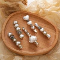 Alligator Hair Clip, Zinc Alloy, with Plastic Pearl, fashion jewelry & for woman 