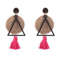 Fashion Tassel Earring, Zinc Alloy, gold color plated, for woman 