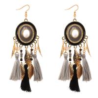 Fashion Tassel Earring, Zinc Alloy, gold color plated, for woman 