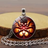 Time Gem Jewelry Necklace, Zinc Alloy, with Glass, Round, plated & for woman 25*450+50mm 