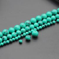 Synthetische Türkis Perlen, rund, poliert, DIY & verschiedene Größen vorhanden, grün, verkauft von Strang
