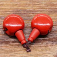3 Holes Guru Beads, Cinnabar, DIY red 