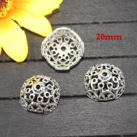 Тибетский серебро колпачок, Форма цветка, Другое покрытие, DIY, серебряный, 20*10mm, продается PC
