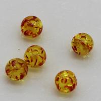 Resin Jewelry Beads, Round, synthetic, DIY yellow 