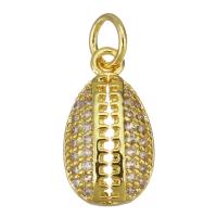 Cubic Zirconia Micro Pave Brass Pendant, plated, fashion jewelry & DIY & for woman & with cubic zirconia, golden 