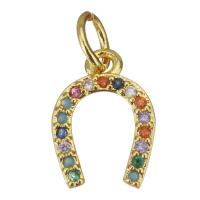 Cubic Zirconia Micro Pave Brass Pendant, Letter U, plated, fashion jewelry & DIY & for woman & with cubic zirconia, golden Approx 3.5mm 