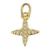 Cubic Zirconia Micro Pave Brass Pendant, plated, fashion jewelry & DIY & for woman & with cubic zirconia, golden Approx 3.5mm 