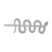 Hair Slide, Zinc Alloy, Snake, fashion jewelry & for woman & with rhinestone 