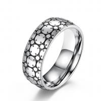Titanium Steel Finger Ring, polished, fashion jewelry & enamel 